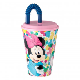 Ποτήρι Πλαστικό με Καλαμάκι MinnieL 430ml
