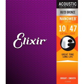Elixir Πλήρες Σετ 80/20 Bronze Χορδών για Ακουστική Κιθάρα Nanoweb 10-47Κωδικός: 11002  Elixir Πλήρες Σετ 80/20 Bronze Χορδών για Ακουστική Κιθάρα Nanoweb 10-47Κωδικός: 11002