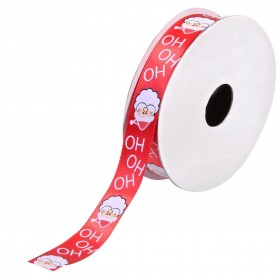 Xριστουγεννιάτικη Διακοσμητική Κορδέλα Δέντρου Kόκκινη Άγιος Βασίλης - 5 m x 15 mm