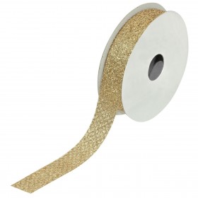 Xριστουγεννιάτικη Διακοσμητική Κορδέλα Δέντρου Σαμπανί Glitter 5 m x 15 mm