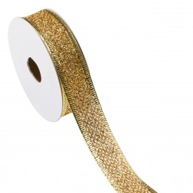 Χριστουγεννιάτικη Διακοσμητική Κορδέλα Δέντρου Χρυσό Glitter 5 m x 22 mm