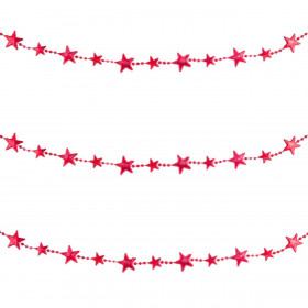 Χριστουγεννιάτικη Γιρλάντα Στολισμού Δέντρου Κόκκινα Αστέρια 5 m