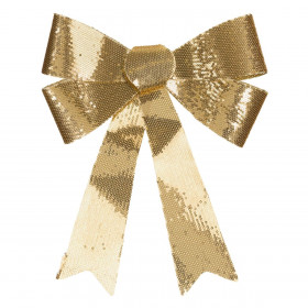 Χριστουγεννιάτικος Διακοσμητικός Φιόγκος Χρυσός Παγιέτες 29x35 cm