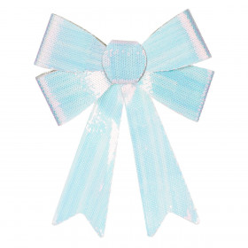 Χριστουγεννιάτικος Διακοσμητικός Φιόγκος Λευκός Ιριδίζον Σαμπανί Παγιέτες 32 cm Χριστουγεννιάτικος Διακοσμητικός Φιόγκος Λευκός Ιριδίζον Σαμπανί Παγιέτες 32 cm