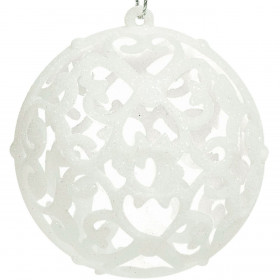 Σετ Χριστουγεννιάτικες Μπάλες Λευκές Διάτρητες 10 cm - 2 τμχ.