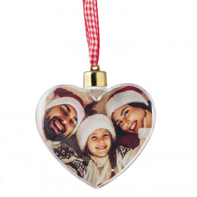 Χριστουγεννιάτικο Στολίδι Δέντρου Καρδιά Διάφανη για Φωτογραφία 8 cm