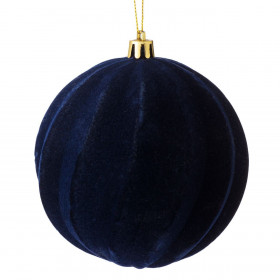Χριστουγεννιάτικο Στολίδι Δέντρου Foam Μπάλα Βελουτέ Μπλε Σκούρο Κυματιστές Γραμμές 10cm Χριστουγεννιάτικο Στολίδι Δέντρου Foam Μπάλα Βελουτέ Μπλε Σκούρο Κυματιστές Γραμμές 10cm