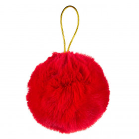 Xριστουγεννιάτικο Στολίδι Δέντρου Mπάλα Γούνα Κόκκινη 8 cm