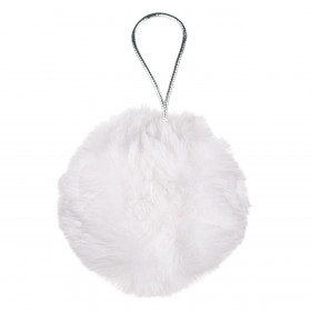 Xριστουγεννιάτικο Στολίδι Δέντρου Mπάλα Γούνα Λευκή 8 cm