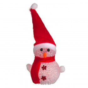 Χιονάνθρωπος Φωτιζόμενος Κόκκινος Σκούφος LED 15 cm.