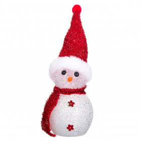Χριστουγεννιάτικο Φωτιζόμενο Διακοσμητικό Χιονάνθρωπος LED 22 cm