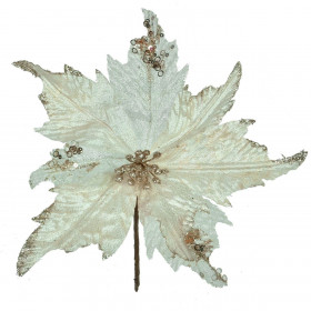 Χριστουγεννιάτικο Διακοσμητικό Αλεξανδρινό Nude Χρυσό Στρας 31 cm