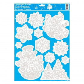 Χριστουγεννιάτικα Αυτοκόλλητα Διακοσμητικά Χιονάνθρωποι Νιφάδες Λευκά Ιριδίζοντα 30x42cm Χριστουγεννιάτικα Αυτοκόλλητα Διακοσμητικά Χιονάνθρωποι Νιφάδες Λευκά Ιριδίζοντα 30x42cm