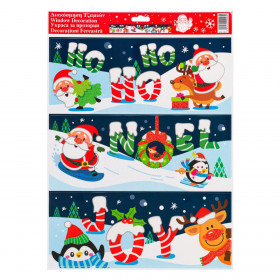 Χριστουγεννιάτικα Αυτοκόλλητα Διακοσμητικά 3 Παραστάσεις Άγιος Βασίλης 30x42cm
