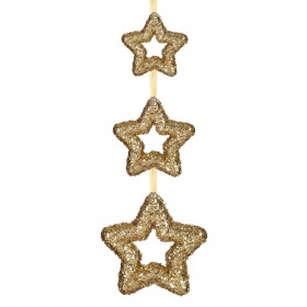 Χριστουγεννιάτικο Διακοσμητικό 3 Αστέρια Foam Χρυσό Glitter 63 cm