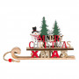 Χριστουγεννιάτικη Διακοσμητική Ξύλινη Πινακίδα Έλκηθρο Merry Christmas 18cm