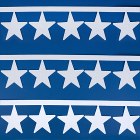 Χριστουγεννιάτικο Διακοσμητικό Banner Χιονιού Λευκά Αστέρια 2m x 15cm