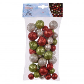 Χριστουγεννιάτικα Διακοσμητικά Μπαλάκια Αφρώδη Κόκκινα Πράσινα Σαμπανί Glitter - 50 τμχ. Χριστουγεννιάτικα Διακοσμητικά Μπαλάκια Αφρώδη Κόκκινα Πράσινα Σαμπανί Glitter - 50 τμχ.