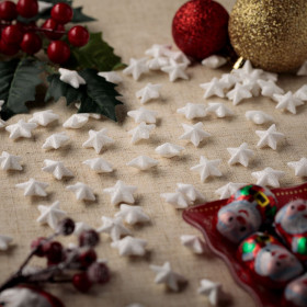 Χριστουγεννιάτικα Διακοσμητικά  Αφρώδη Αστέρια Λευκά 2cm - 90 τμχ.