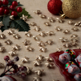 Χριστουγεννιάτικα Διακοσμητικά Αφρώδη Αστέρια Σαμπανί 2cm - 90 τμχ.