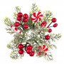Χριστουγεννιάτικο Διακοσμητικό Δαχτυλίδι Κεριού Πράσινο Έλατο Χιόνι Berries 18cm
