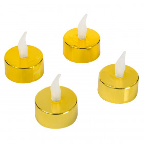 Χριστουγεννιάτικα Ρεσώ Μπαταρίας Χρυσό LED 4x5cm - 4 τμχ.