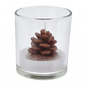 Χριστουγεννιάτικο Βάζο Στρογγυλό Κερί Κουκουνάρι 240 g