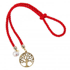 Γούρι Διακοσμητικό Δέντρο Ζωής Χρυσό Κόκκινο Κορδόνι 30cm