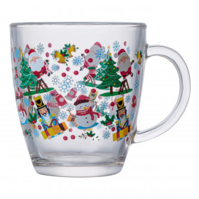 Χριστουγεννιάτικη Κούπα Γυάλινη Φιγούρες 310ml