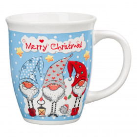 Χριστουγεννιάτικη Κούπα Κεραμική Σιέλ Φιγούρες Gnome 390ml