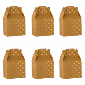 Κουτιά για Γλυκά Χάρτινα Kraft Χρυσό Foil Πουά 10x5.4x15.5 cm - 6 τμχ.