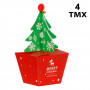 Χριστουγεννιάτικα Κουτιά Γλυκών Χάρτινα Κοπτικό Έλατο με Κουδουνάκι 9x11.5x25cm - 4 τμχ.