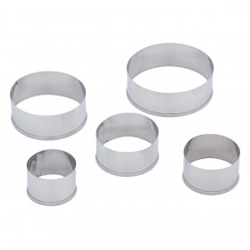 Κουπ - Πατ για Μπισκότα Μεταλλικά Στρογγυλά - 5 τμχ.