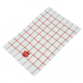 Xριστουγεννιάτικo Ποτηρόπανο Κουζίνας Βαμβακερό Λευκό Κέντημα Αλεξανδρινό 60x40cm  Xριστουγεννιάτικo Ποτηρόπανο Κουζίνας Βαμβακερό Λευκό Κέντημα Αλεξανδρινό 60x40cm