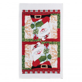 Xριστουγεννιάτικo Ποτηρόπανο Κουζίνας Βαμβακερό Λευκό Άγιος Βασίλης Δώρα 60x35cm Xριστουγεννιάτικo Ποτηρόπανο Κουζίνας Βαμβακερό Λευκό Άγιος Βασίλης Δώρα 60x35cm