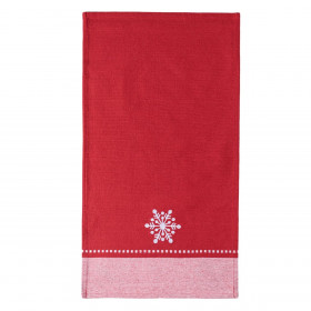Χριστουγεννιάτικο Ποτηρόπανο Κουζίνας Βαμβακερό Κόκκινο Κέντημα Χιονονιφάδα 60x35cm Χριστουγεννιάτικο Ποτηρόπανο Κουζίνας Βαμβακερό Κόκκινο Κέντημα Χιονονιφάδα 60x35cm
