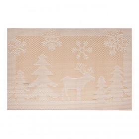 Χριστουγεννιάτικο Σουπλά PVC Χρυσό Τάρανδος Δέντρα Νιφάδες 45x30cm Χριστουγεννιάτικο Σουπλά PVC Χρυσό Τάρανδος Δέντρα Νιφάδες 45x30cm