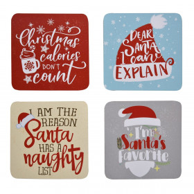 Χριστουγεννιάτικα Σουβέρ Τετράγωνα με Μηνύματα 10x10cm - 4 τμχ. Χριστουγεννιάτικα Σουβέρ Τετράγωνα με Μηνύματα 10x10cm - 4 τμχ.