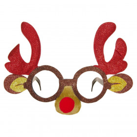 Χριστουγεννιάτικα Γυαλιά Τάρανδος Glitter Κόκκινη Μύτη  Χριστουγεννιάτικα Γυαλιά Τάρανδος Glitter Κόκκινη Μύτη