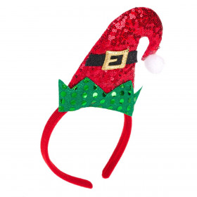 Χριστουγεννιάτικη Στέκα Σκουφί Ξωτικού Κόκκινες Παγιέτες