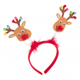 Χριστουγεννιάτικη Στέκα Ταρανδάκια Χρωματιστά Πον Πον