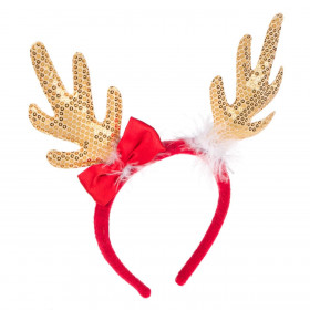 Χριστουγεννιάτικη Στέκα Κέρατα Χρυσές Παγιέτες