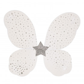 Φτερά Πεταλούδας Λευκά Ασημί Gliiter Αστέρι Φτερά 37x40cm