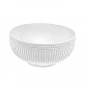 Μπολ Σερβιρισμάτος Πορσελάνη Λευκό Σκαλιστό Γραμμές 700ml