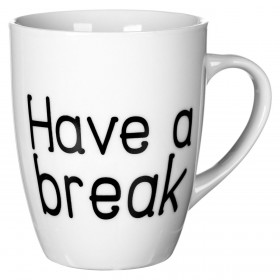 Κούπα Πορσελάνη Λευκή Μήνυμα 355 ml