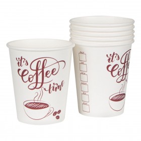 Χάρτινα Ποτήρια Λευκά με Μήνυμα 'It's Coffe Time' 240 ml - 30 τμχ.