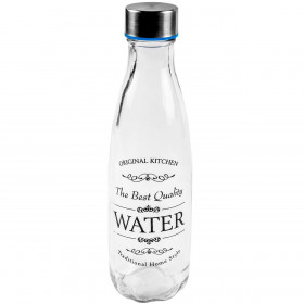 Μπουκάλι Νερού Γυάλινο Διάφανο Βιδωτό Μεταλλικό Καπάκι 580 ml