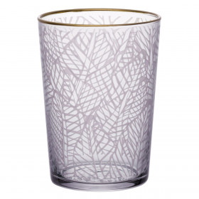 Ποτήρι Νερού Γυάλινο 'Exotic' Μωβ Χρυσό Χείλος 510 ml Ποτήρι Νερού Γυάλινο 'Exotic' Μωβ Χρυσό Χείλος 510 ml