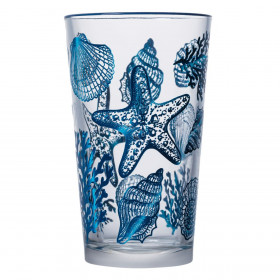 Ποτήρι Νερού Γυάλινο Μπλε Κοχύλια Sealife 470ml Ποτήρι Νερού Γυάλινο Μπλε Κοχύλια Sealife 470ml