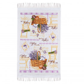 Πετσέτα Κουζίνας Βαμβακερή Λευκή Λεβάντα 35x60 cm